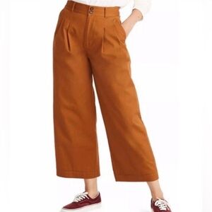 Madewell Women's Size 8 Pleated Wide Leg Pants Cropped Ankle Chino Spring EUC